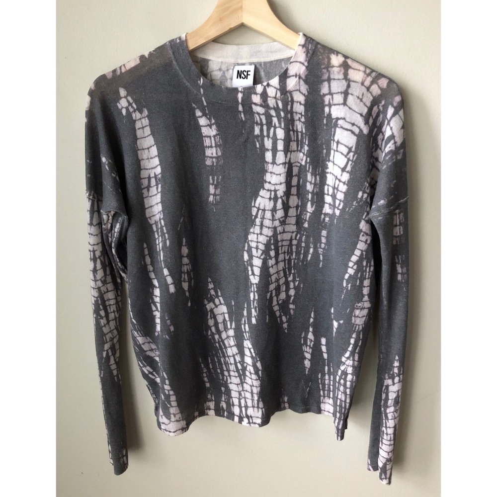 NSF • S • Tie Dye Print Long Sleeve Crewneck Sweater